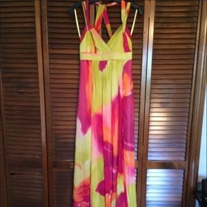 BCBGmaxazria full length formal gown color lime